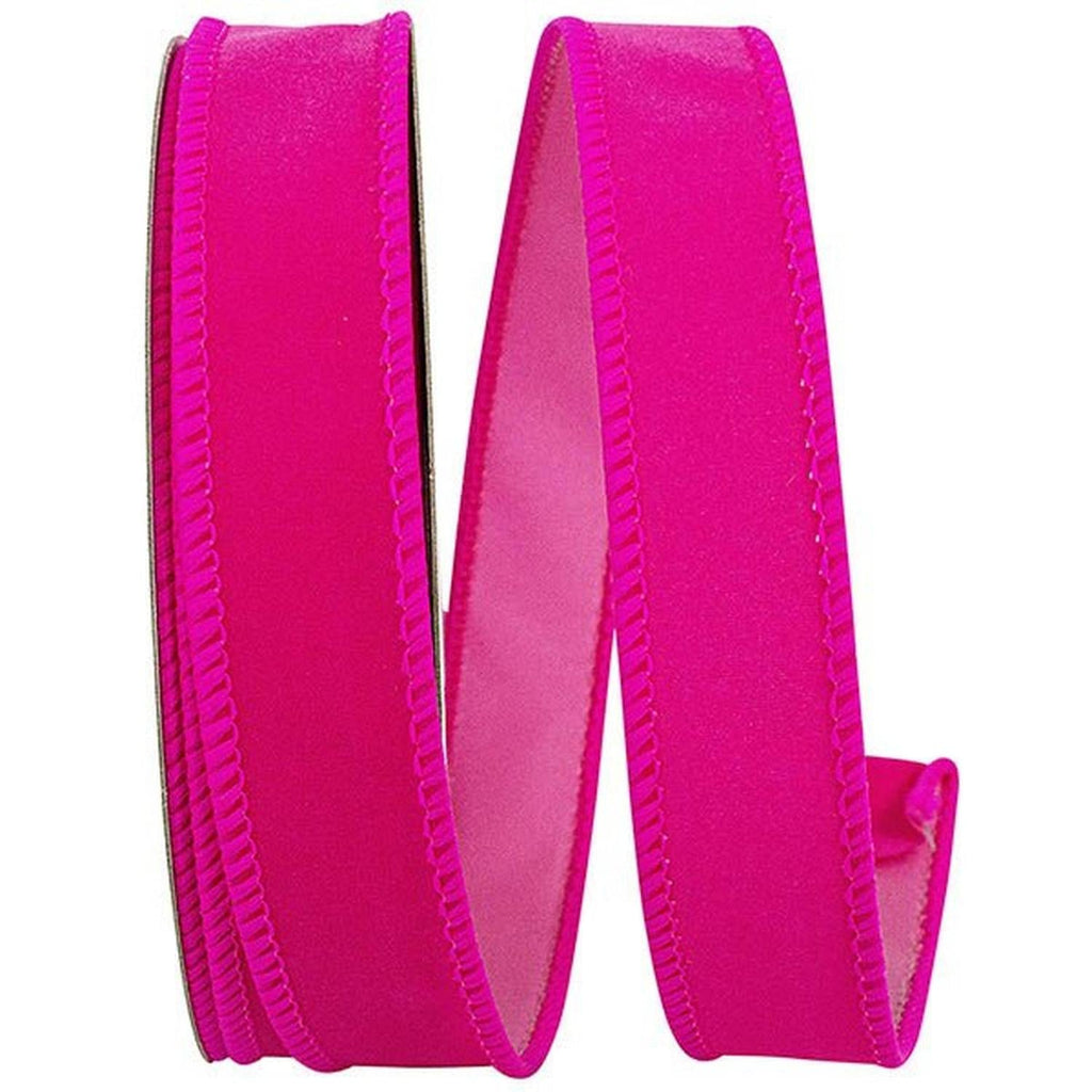 1" Velvet Fuzz Ribbon: Fuchsia (10 Yards)