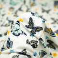 Butterflies and Ladybugs Printed Spandex Fabric | Blue Moon Fabrics