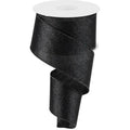 2.5" Shimmer Glitter Ribbon: Black (10 Yards)