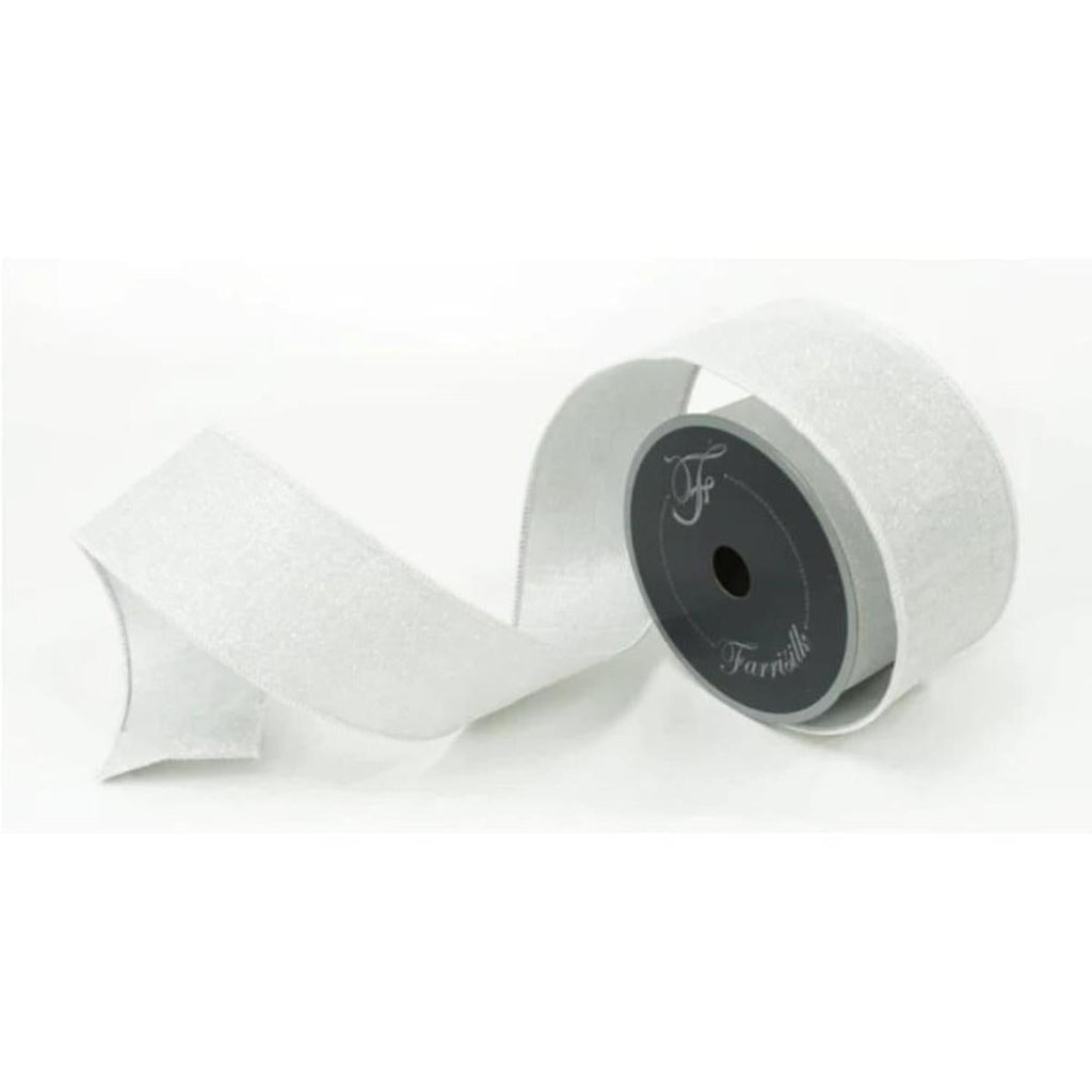2.5" Sugar Plum Ribbon: White (10 Yards)