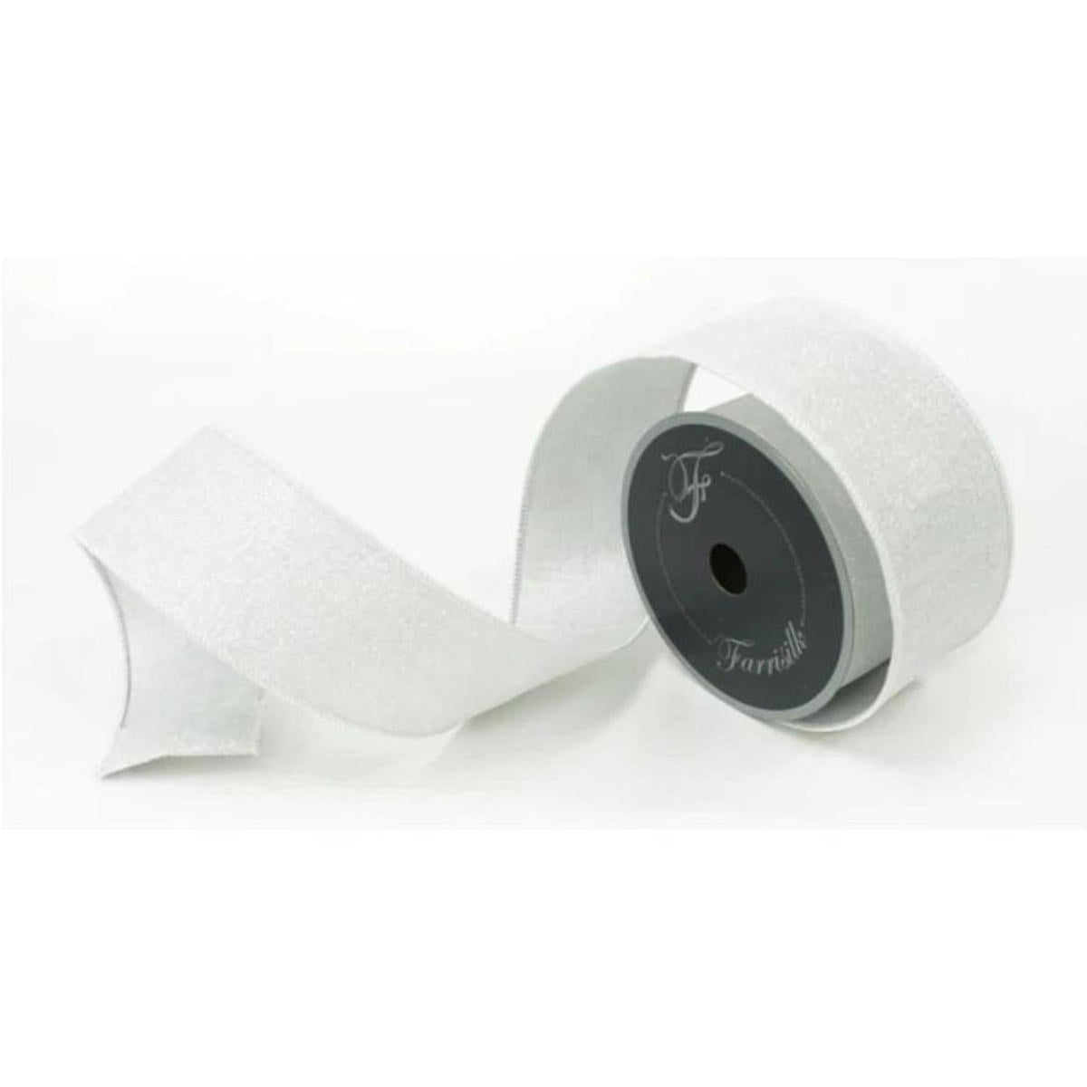 2.5" Sugar Plum Ribbon: White (10 Yards)