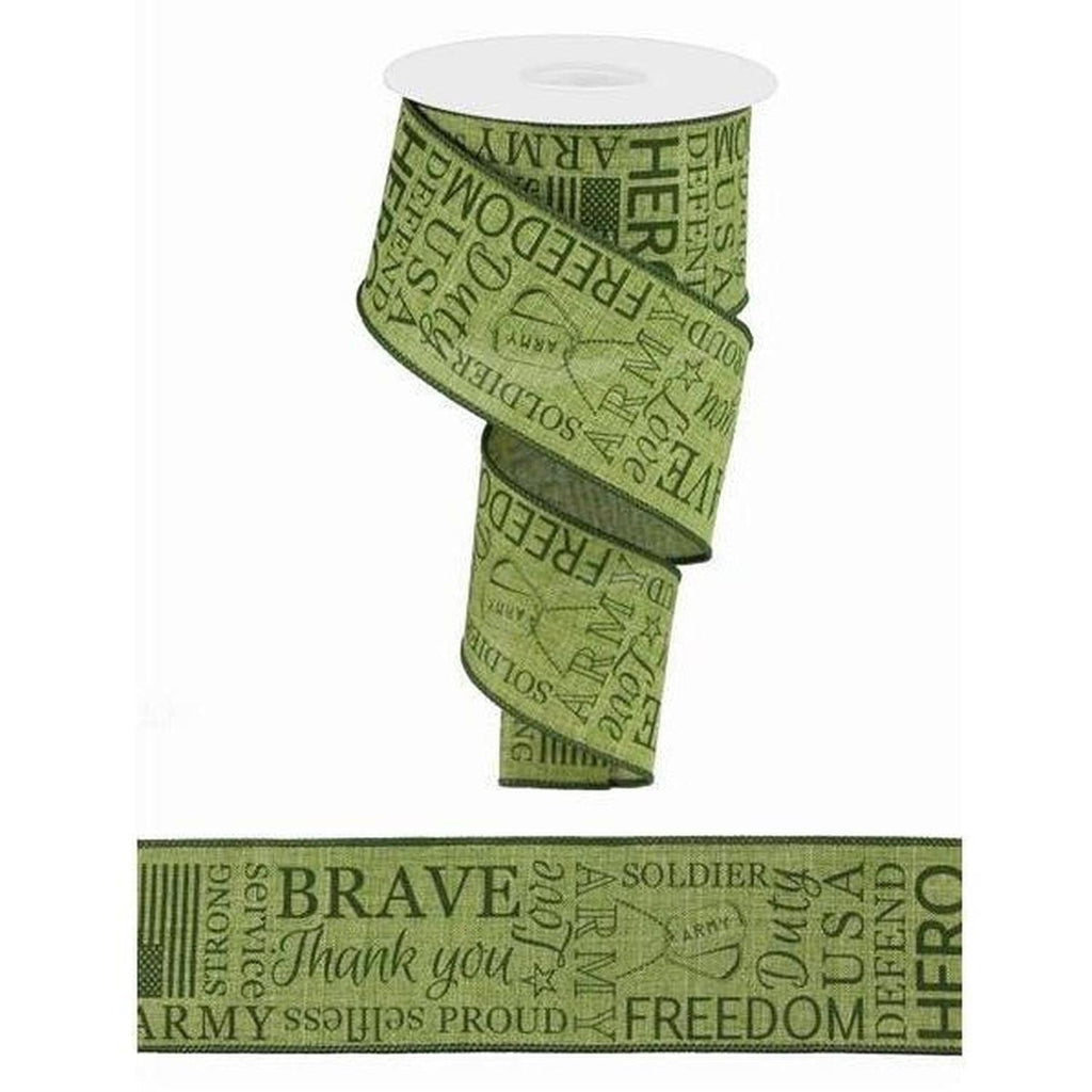 2.5" United States Army Ribbon: Army Green (10 Yards)