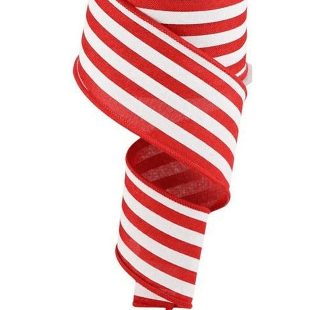 2.5" Vertical Stripe Ribbon: Red (10 Yards)
