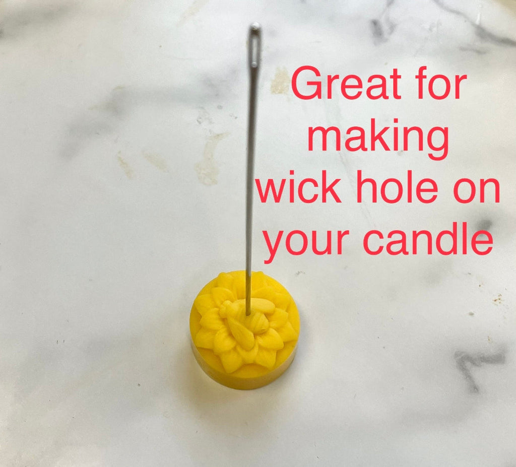 Pack of 5 - 6” stainless steel needles for candle making sewing stitching - wick holders - candle needle - mold pin