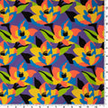 Abstract Painted Lilies Printed Spandex Fabric | Blue Moon Fabrics