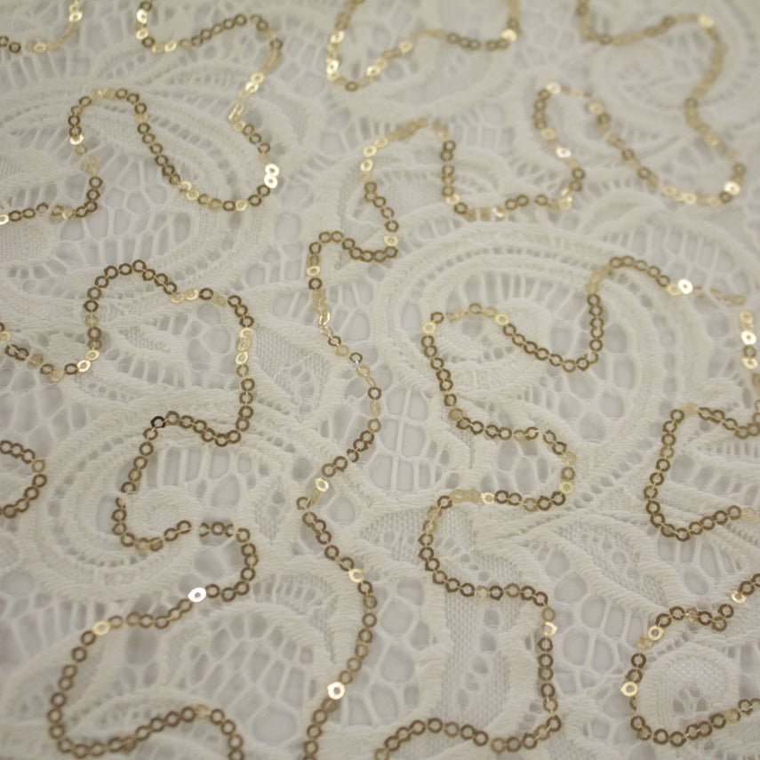 Ashley Stretch Lace Sequin Fabric | Blue Moon Fabrics