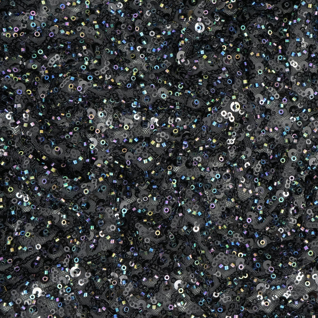 Prestige Beaded with Sequins Stretch Mesh Fabric | Blue Moon Fabrics