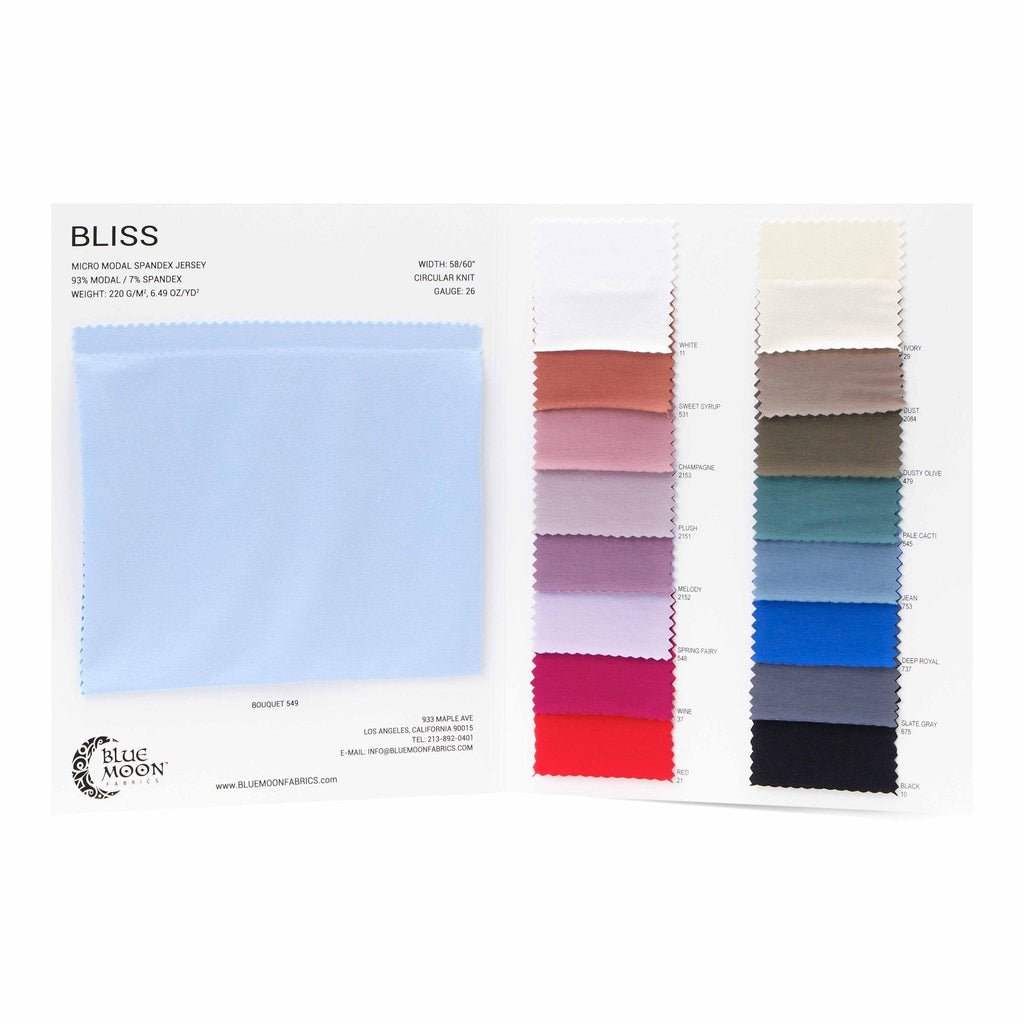 HK485 - Bliss Micro Modal Spandex Jersey Color Card | Blue Moon Fabrics