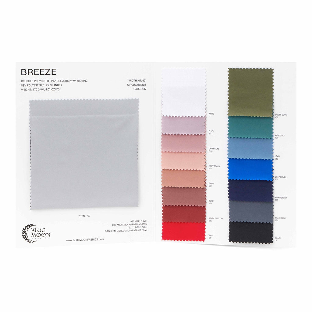 HK422W - Breeze Spandex Jersey with Wicking Color Card | Blue Moon Fabrics