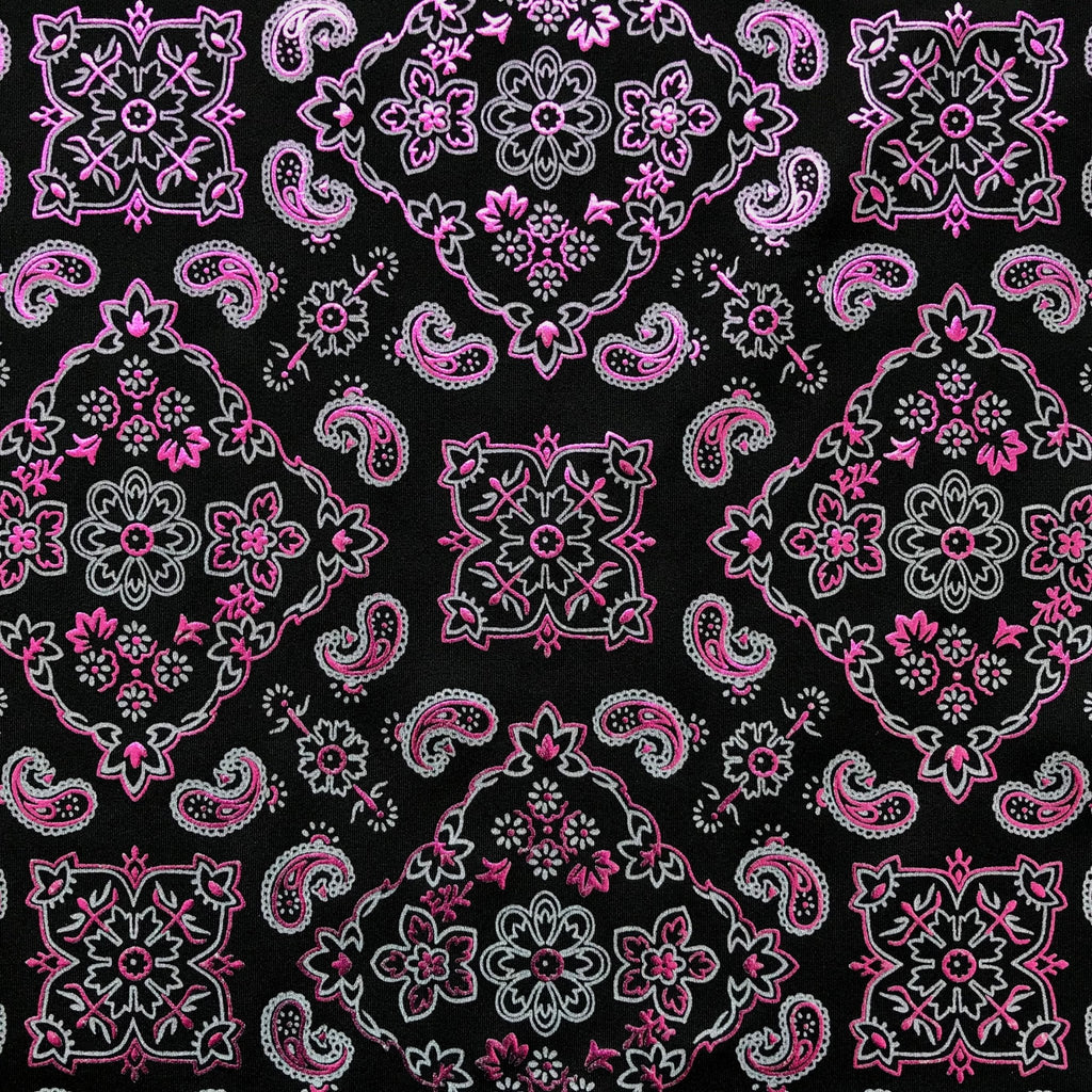 Bandana Foil Printed Spandex Fabric | Blue Moon Fabrics