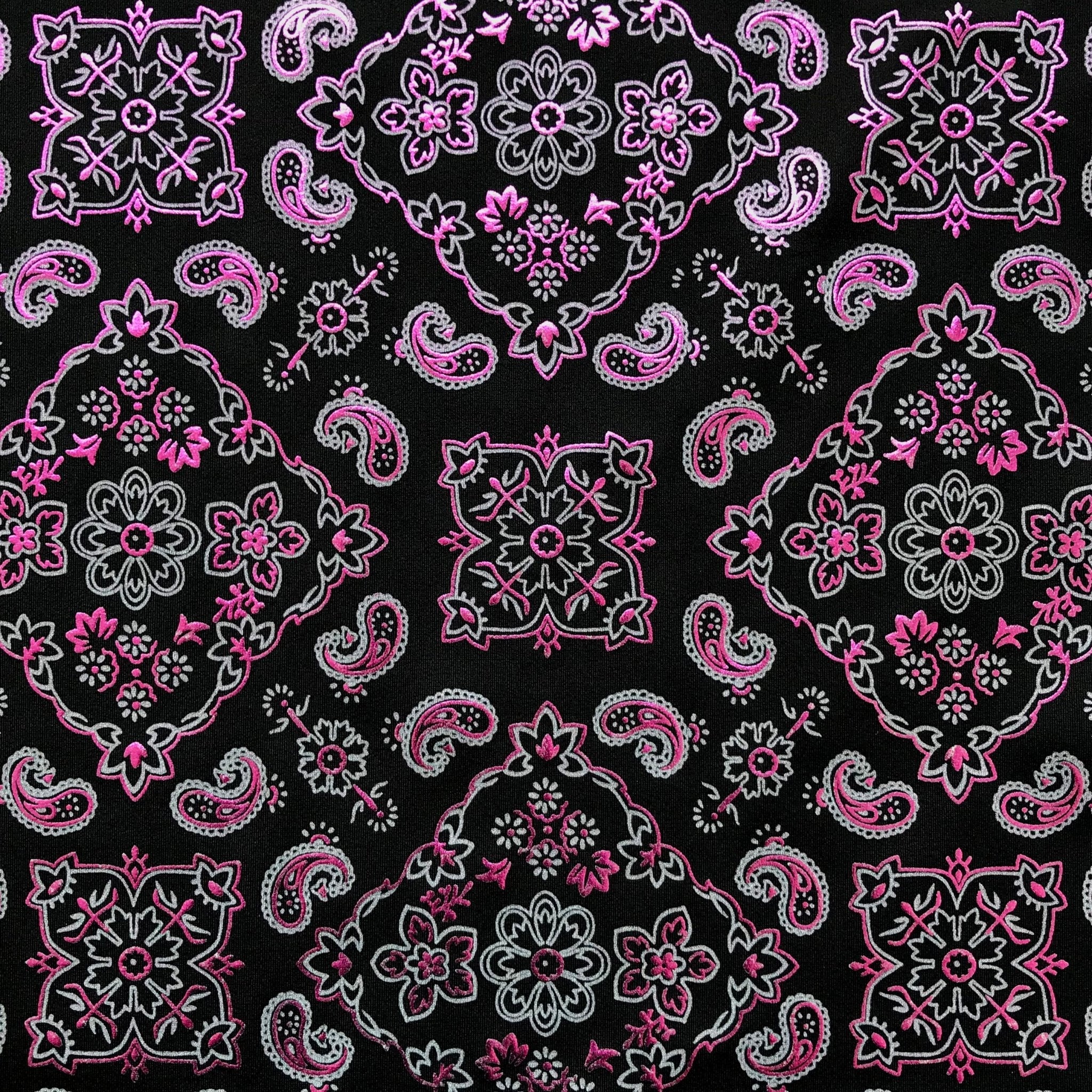 Bandana Foil Printed Spandex Fabric | Blue Moon Fabrics