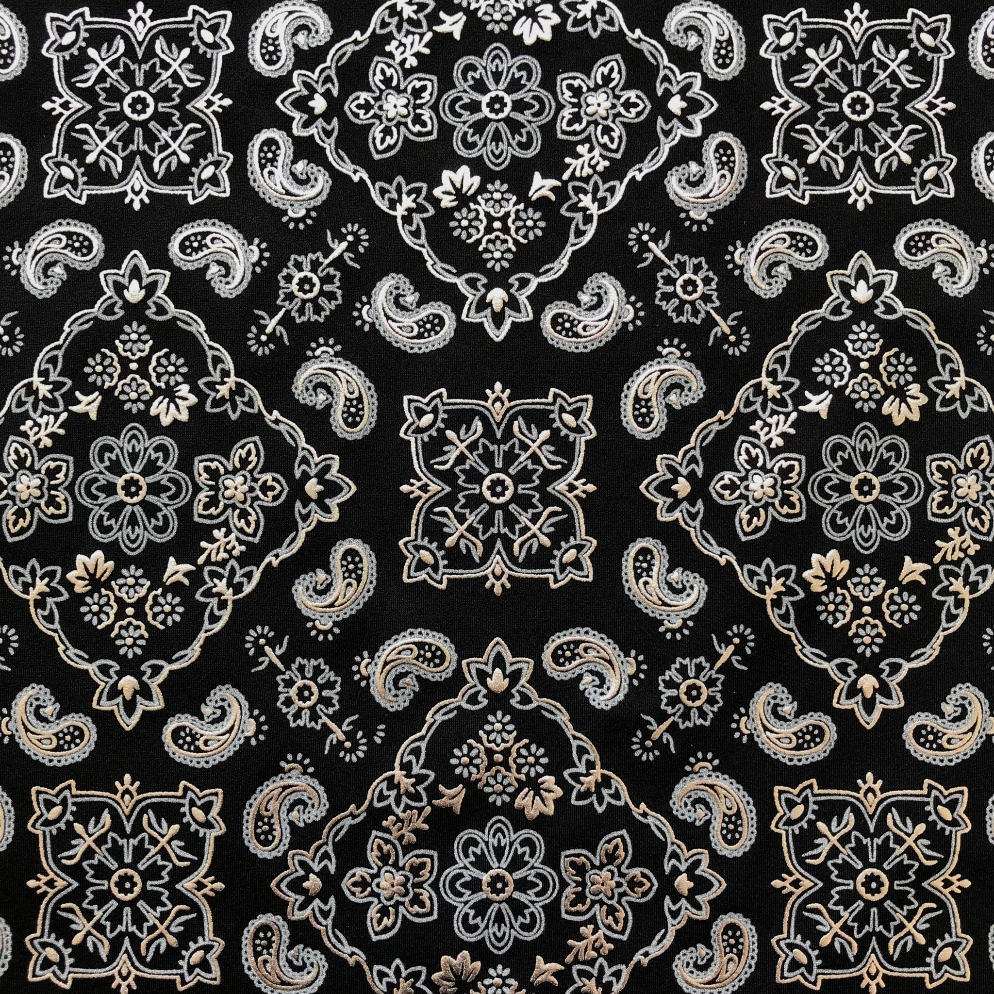 Bandana Foil Printed Spandex Fabric | Blue Moon Fabrics