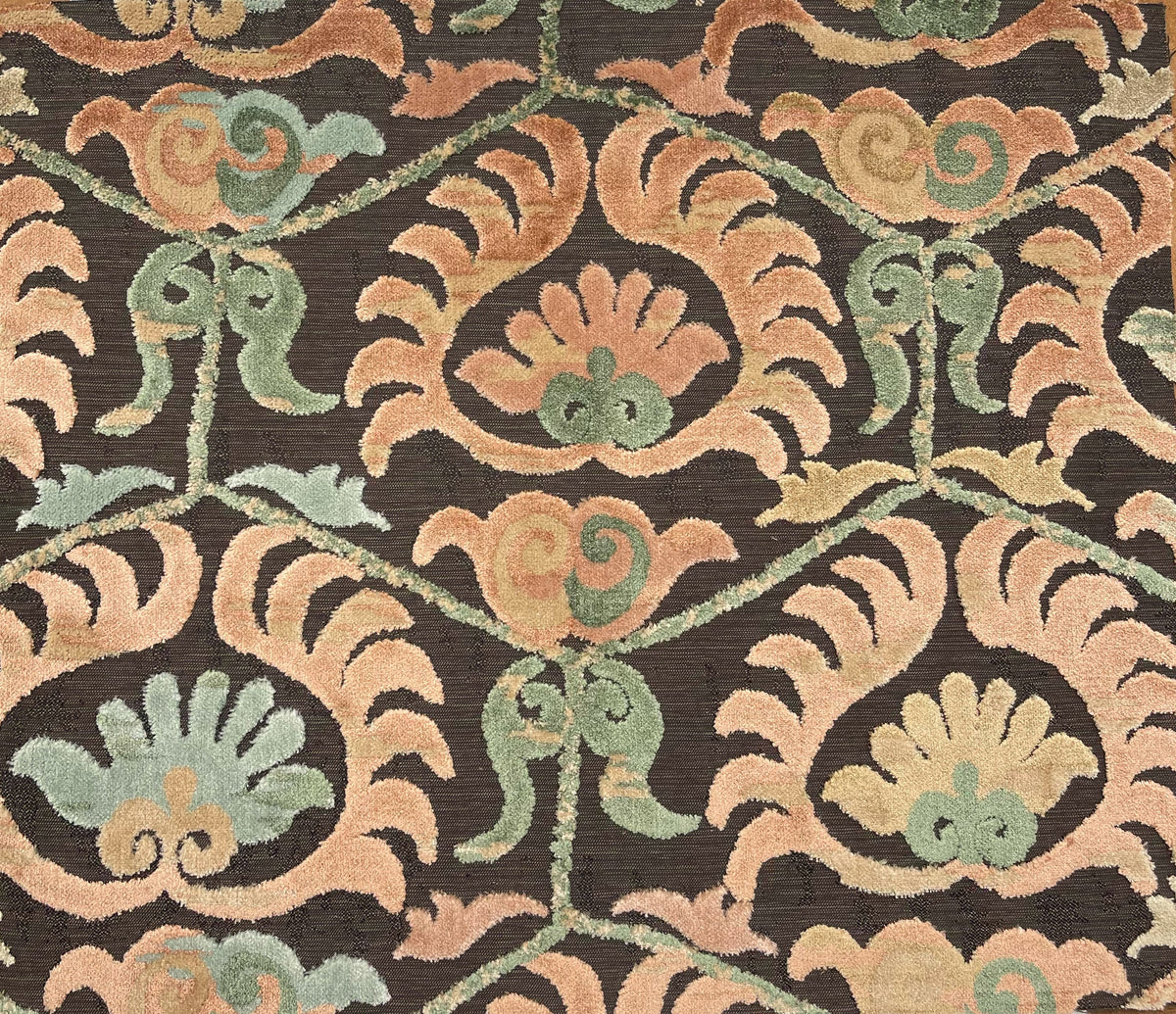 BUKHARA - DAMASK CUT VELVET UPHOLSTERY FABRIC BY THE YARD