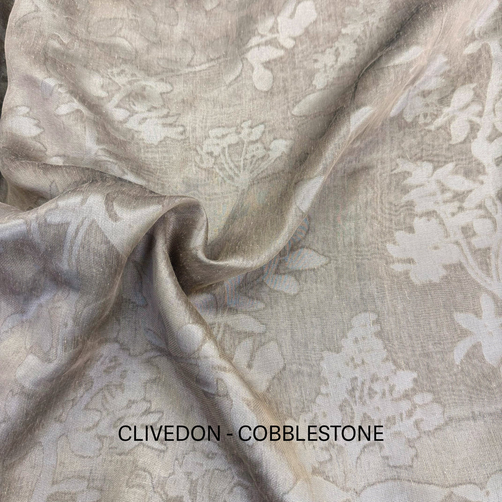 CLIVEDON- 110" ORGANZA BOTANICAL DRAPERY & WINDOW CURTAIN