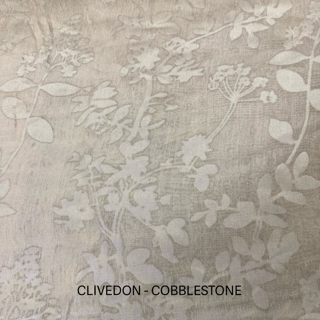 CLIVEDON- 110" ORGANZA BOTANICAL DRAPERY & WINDOW CURTAIN