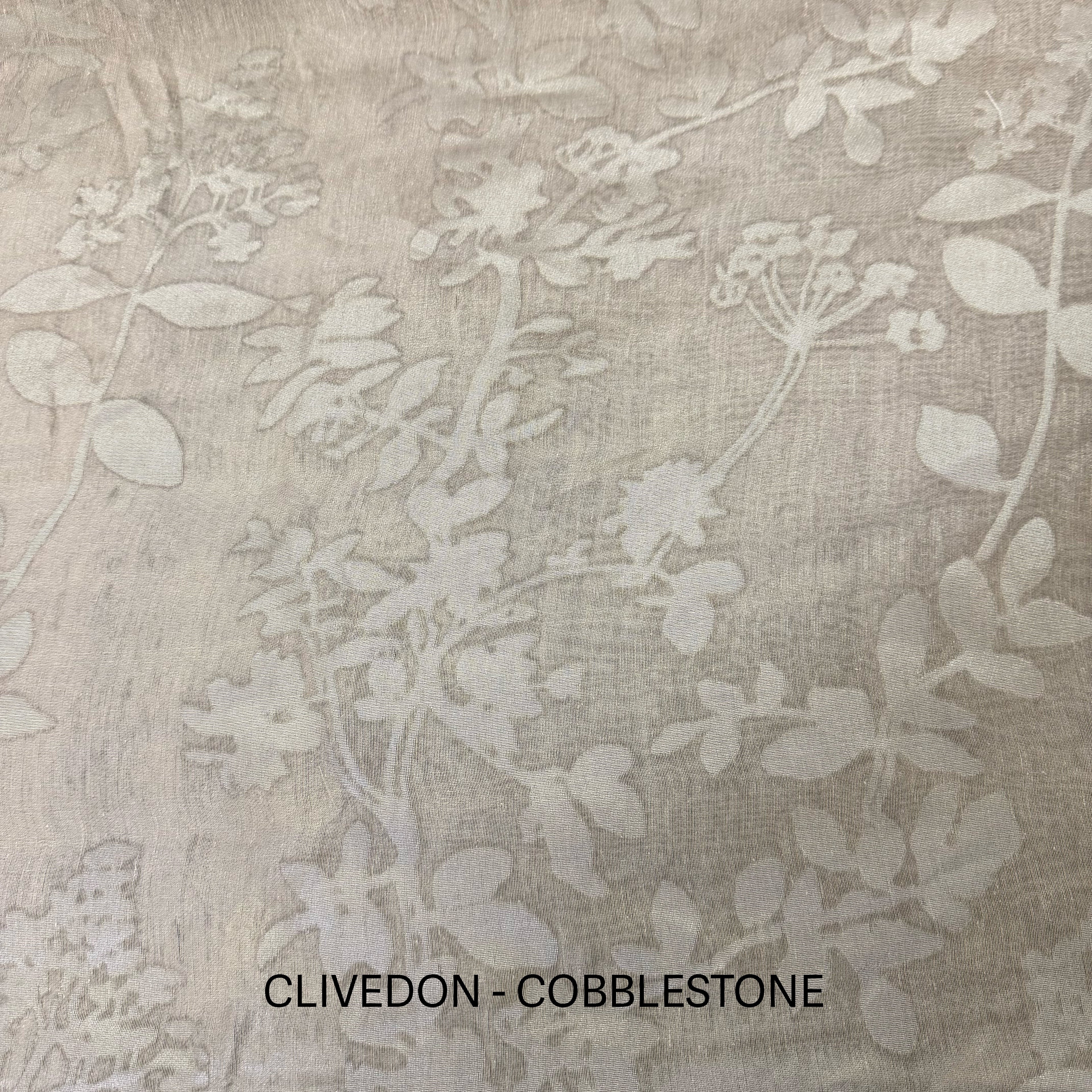 CLIVEDON- 110" ORGANZA BOTANICAL DRAPERY & WINDOW CURTAIN