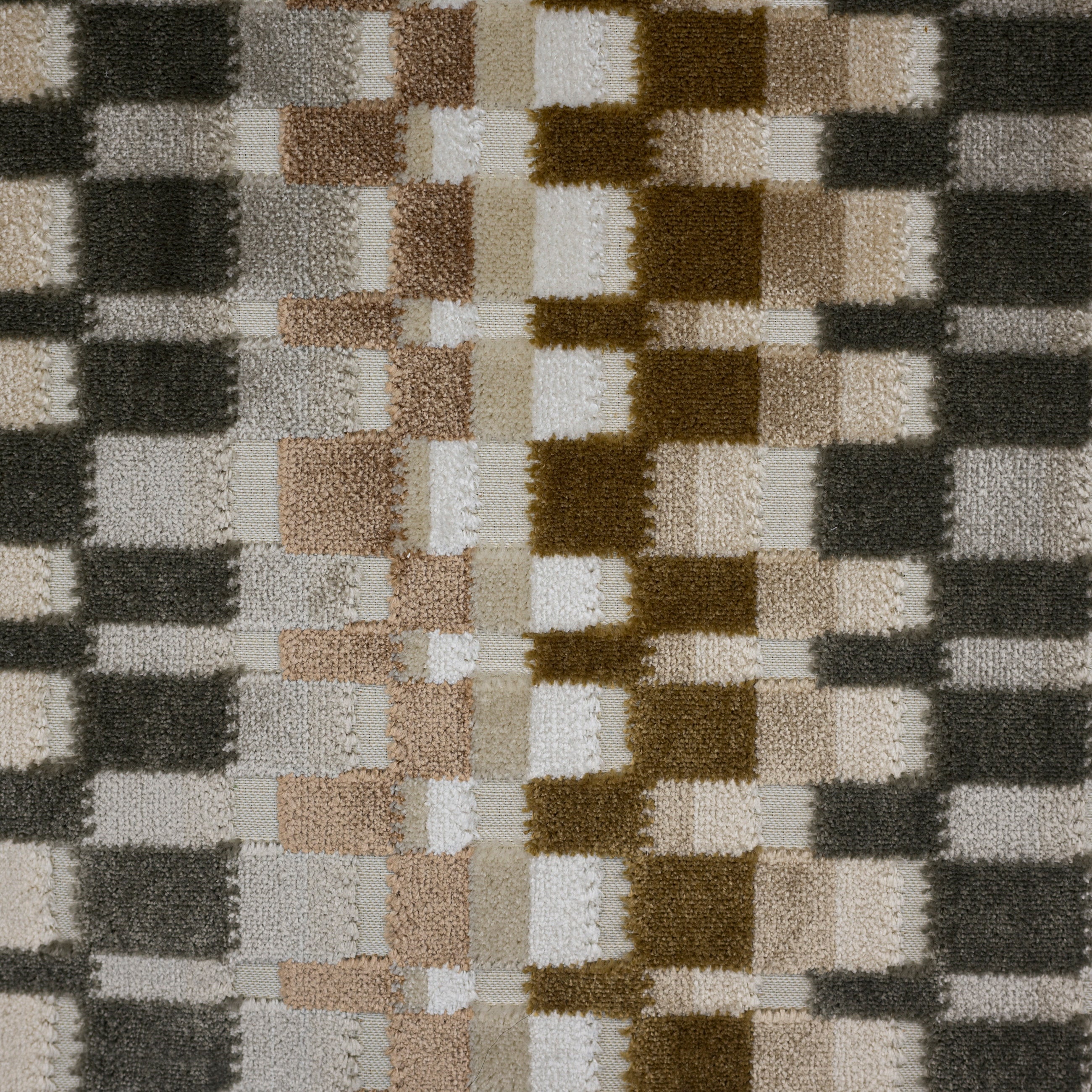 CUADRO - MULTICOLOR GEOMETRIC CUT VELVET UPHOLSTERY FABRIC BY THE YARD