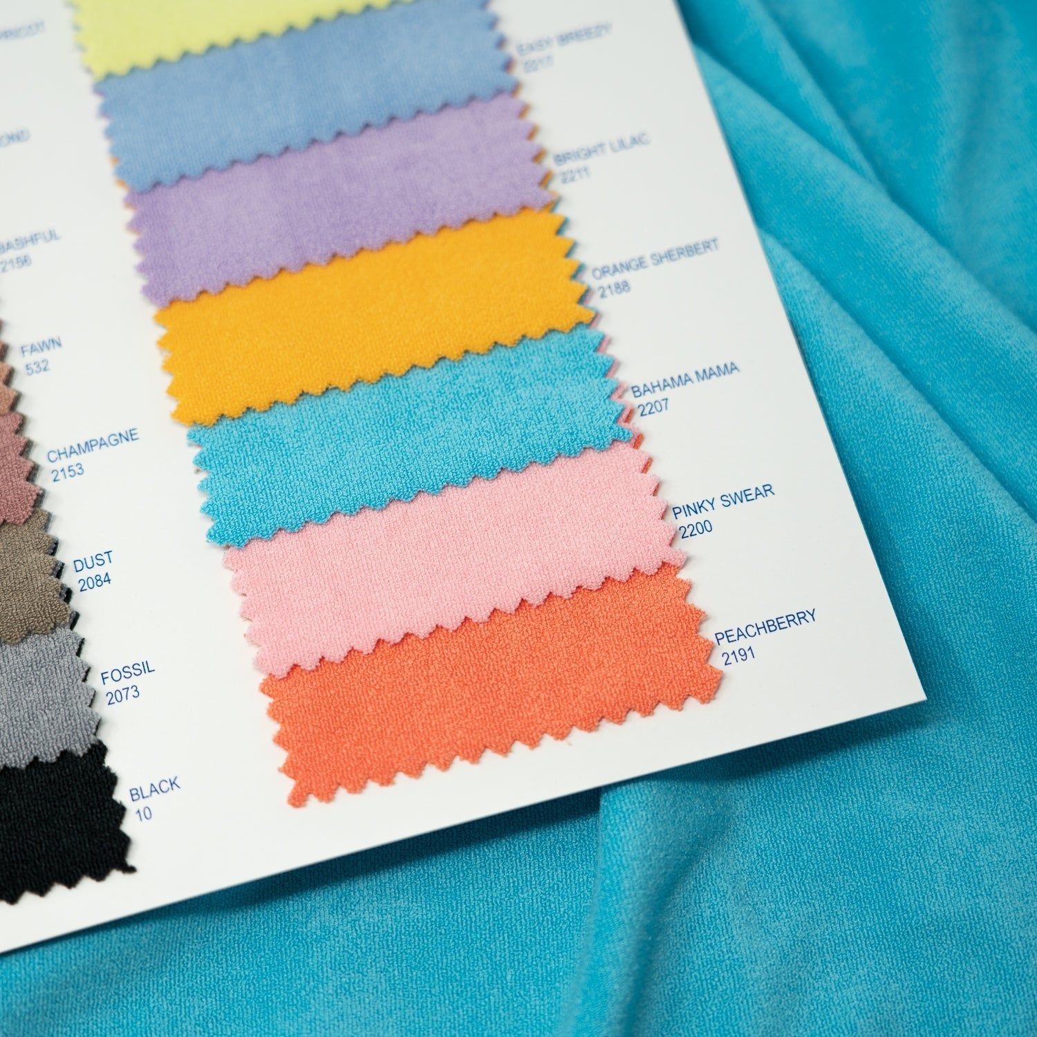 EL6010 - Cozy Polyester Spandex Terry Color Card | Blue Moon Fabrics