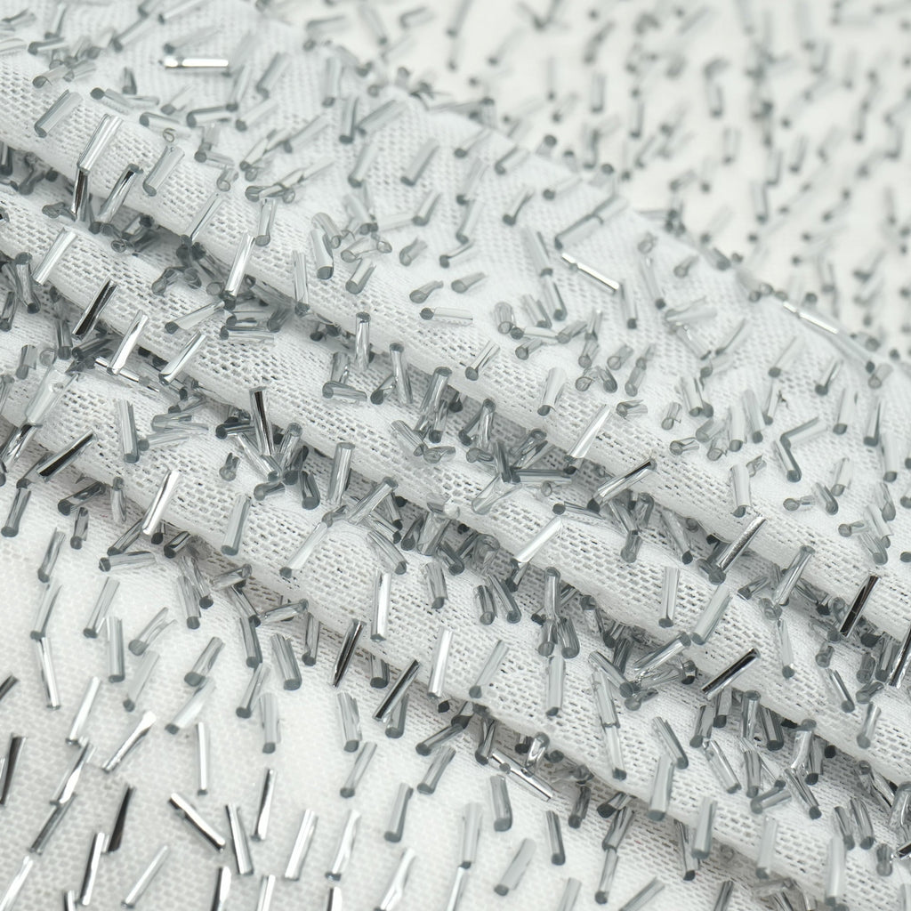 Dazzle Beaded Stretch Mesh Fabric | Blue Moon Fabrics