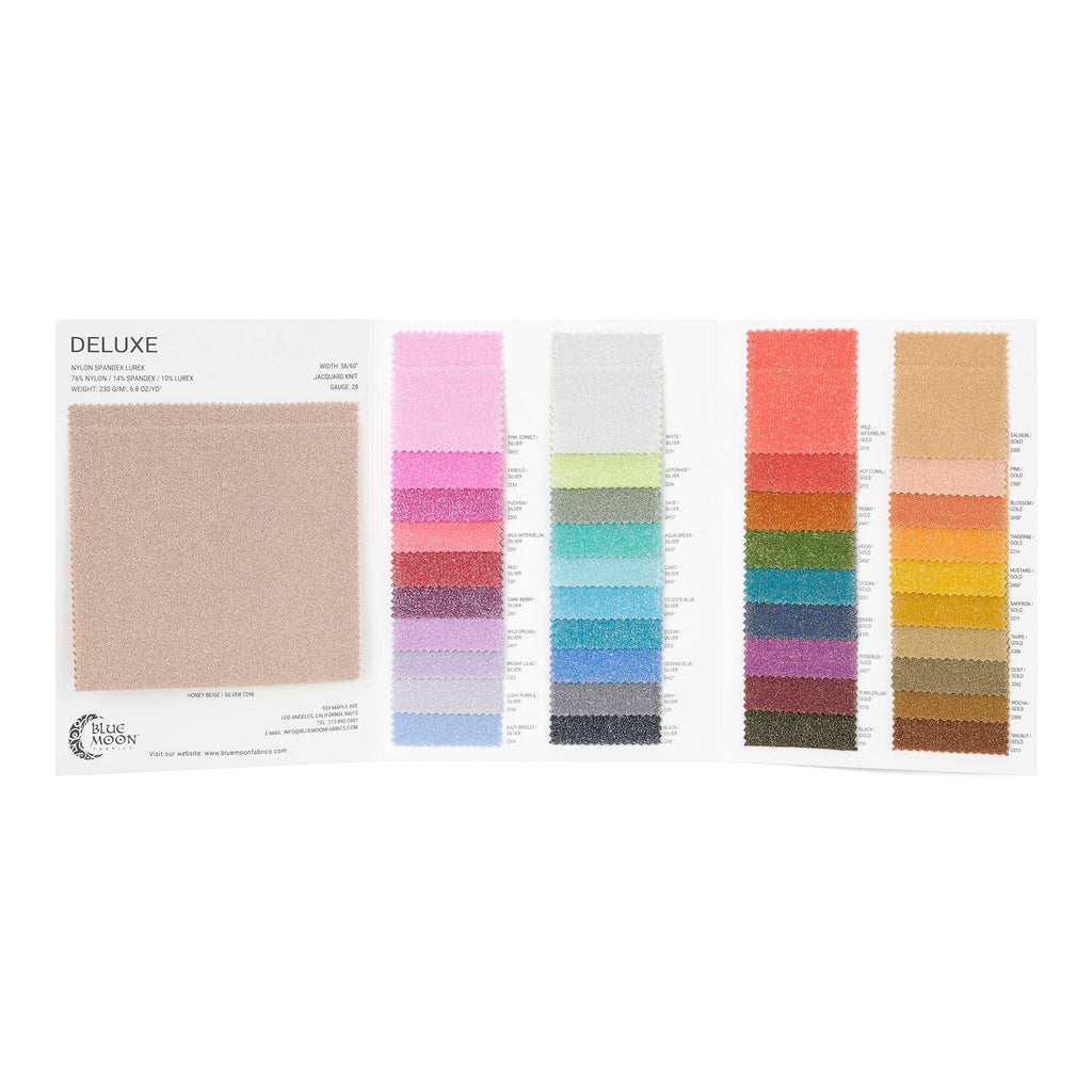 EL6020 - Deluxe Nylon Spandex Lurex Color Card | Blue Moon Fabrics