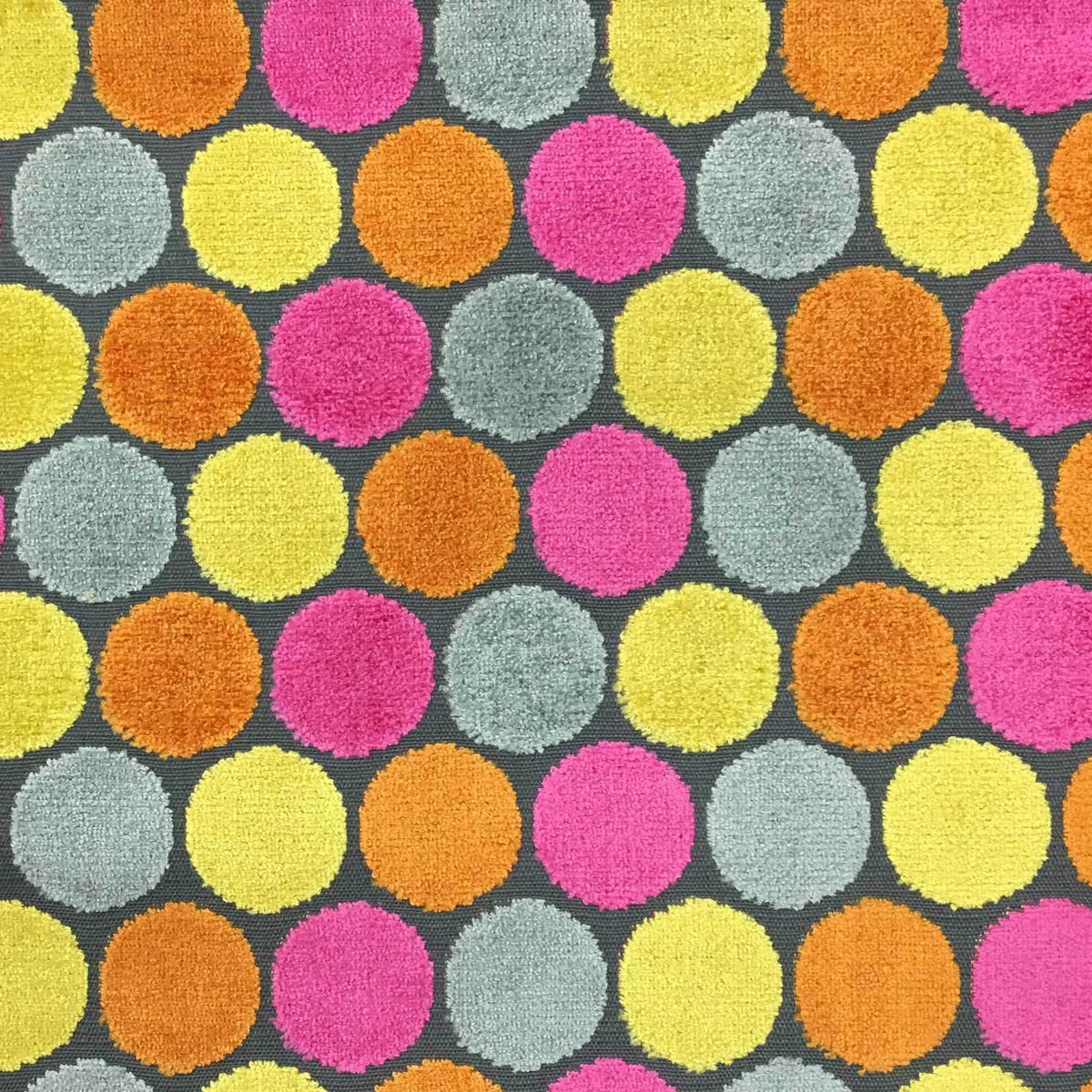 BUDDHA - POLKA DOT PATTERN CUT VELVET UPHOLSTERY FABRIC BY THE YARD