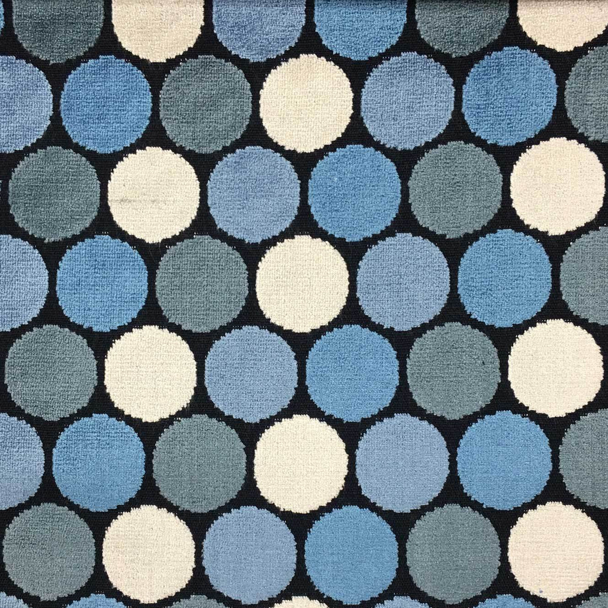 BUDDHA - POLKA DOT PATTERN CUT VELVET UPHOLSTERY FABRIC BY THE YARD