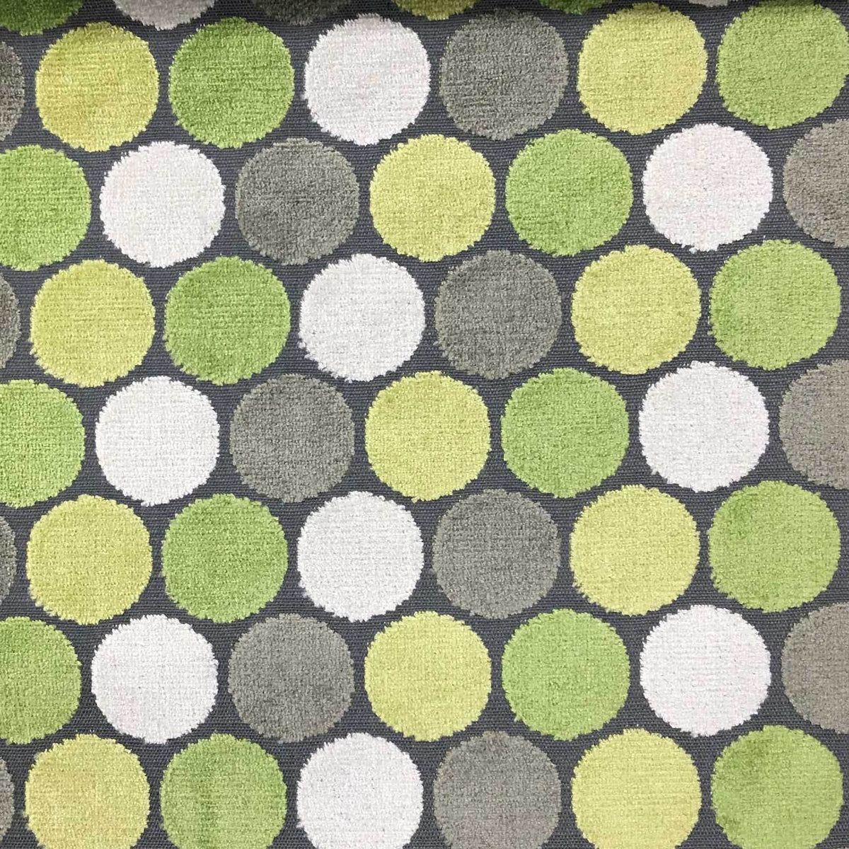 BUDDHA - POLKA DOT PATTERN CUT VELVET UPHOLSTERY FABRIC BY THE YARD