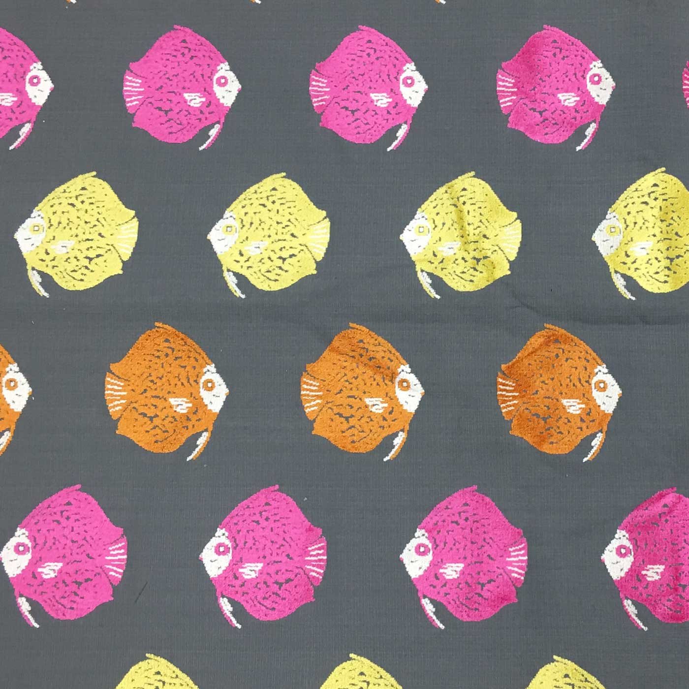 SEYCHELLES - DORI, FISH PATTERN CUT VELVER UPHOLSTERY FABRIC BY THE YARD