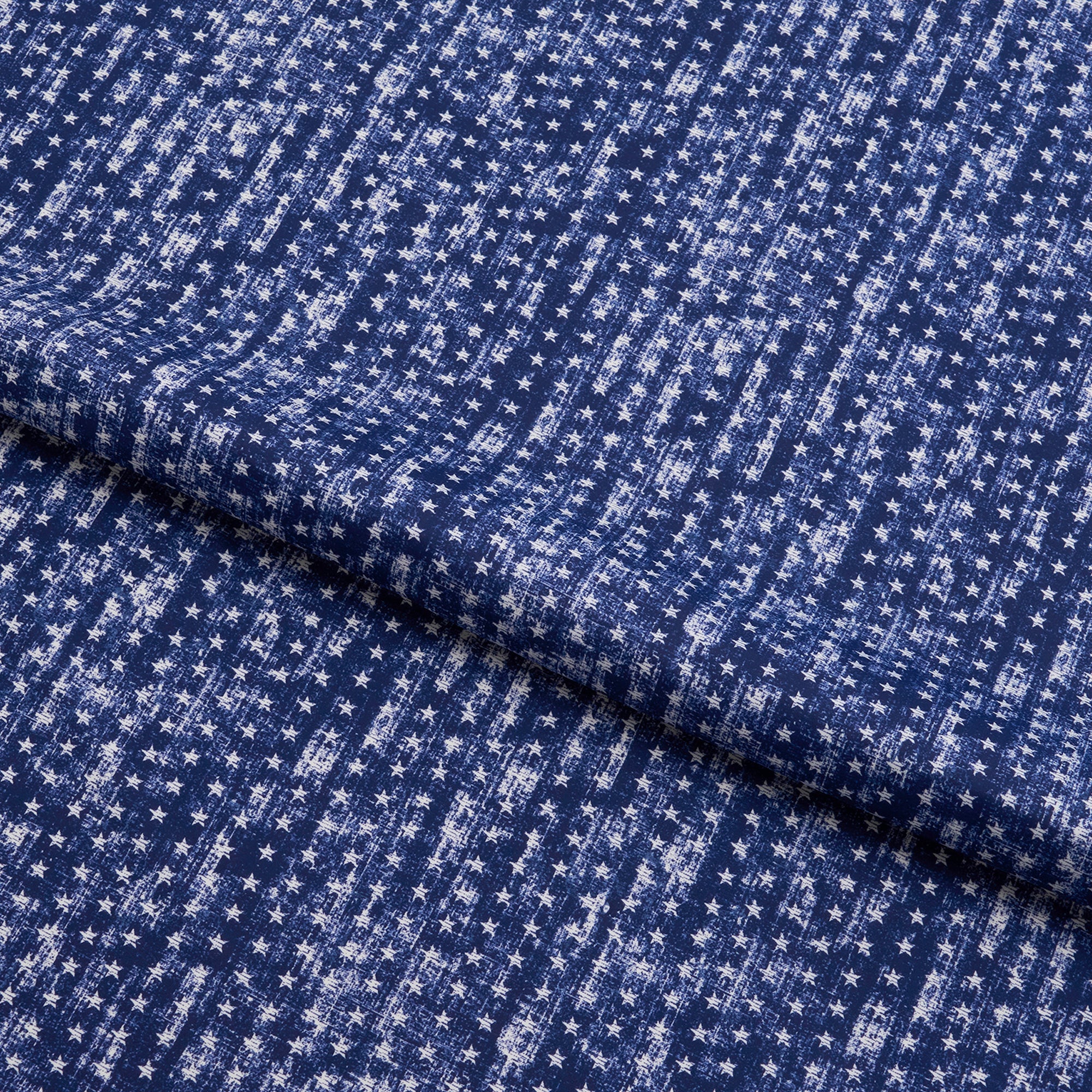 NT1916 - Antique Denim Stars Printed Spandex Fabric | Blue Moon Fabrics