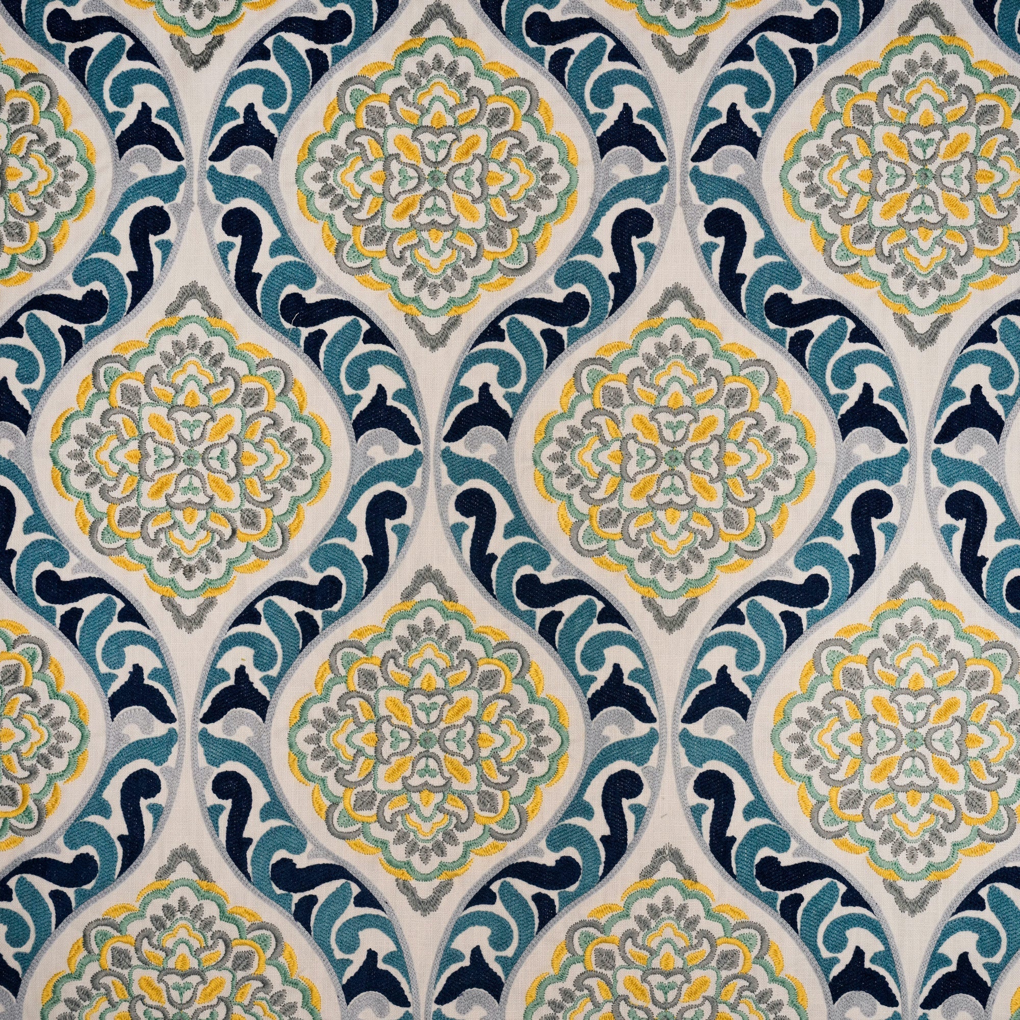 ESTELLE - CREWEL EMBROIDERY FABRIC, PERFECT FOR CURTAINS and DRAPERIES