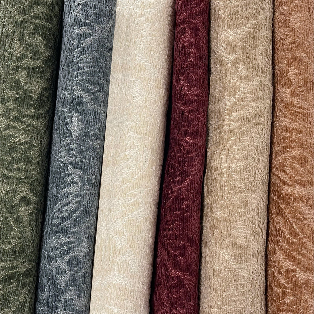 EVERLY - BOUCLE WRAP PAISLEY DESIGN JACQUARD UPHOLSTERY FABRIC BY THE YARD