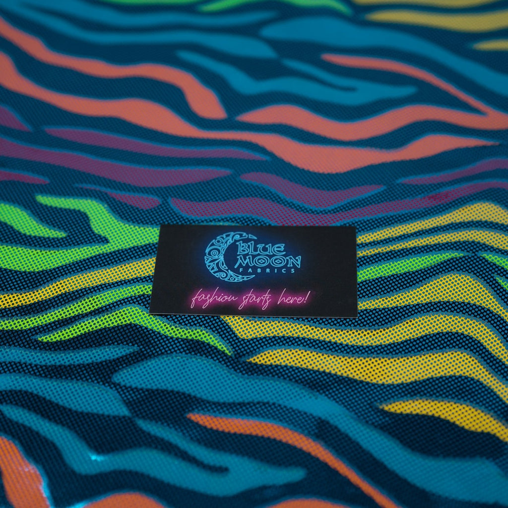Fantastic Fever Foiled Spandex Fabric | Blue Moon Fabrics