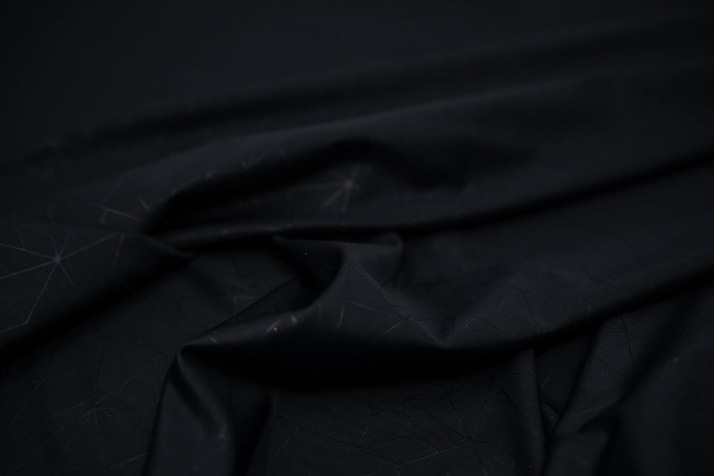 HK408E - Geometric Embossed Matte Nylon Spandex Tricot Fabric | Blue Moon Fabrics