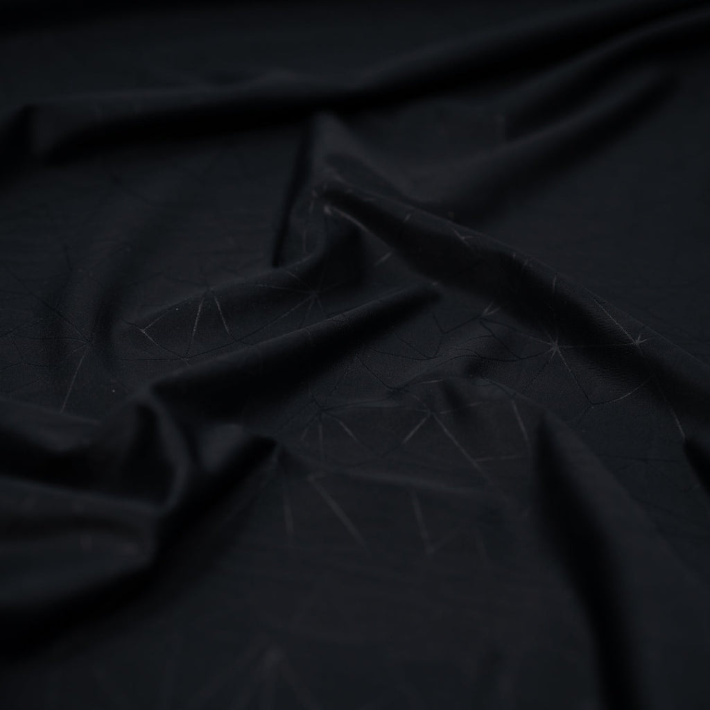 HK408E - Geometric Embossed Matte Nylon Spandex Tricot Fabric | Blue Moon Fabrics