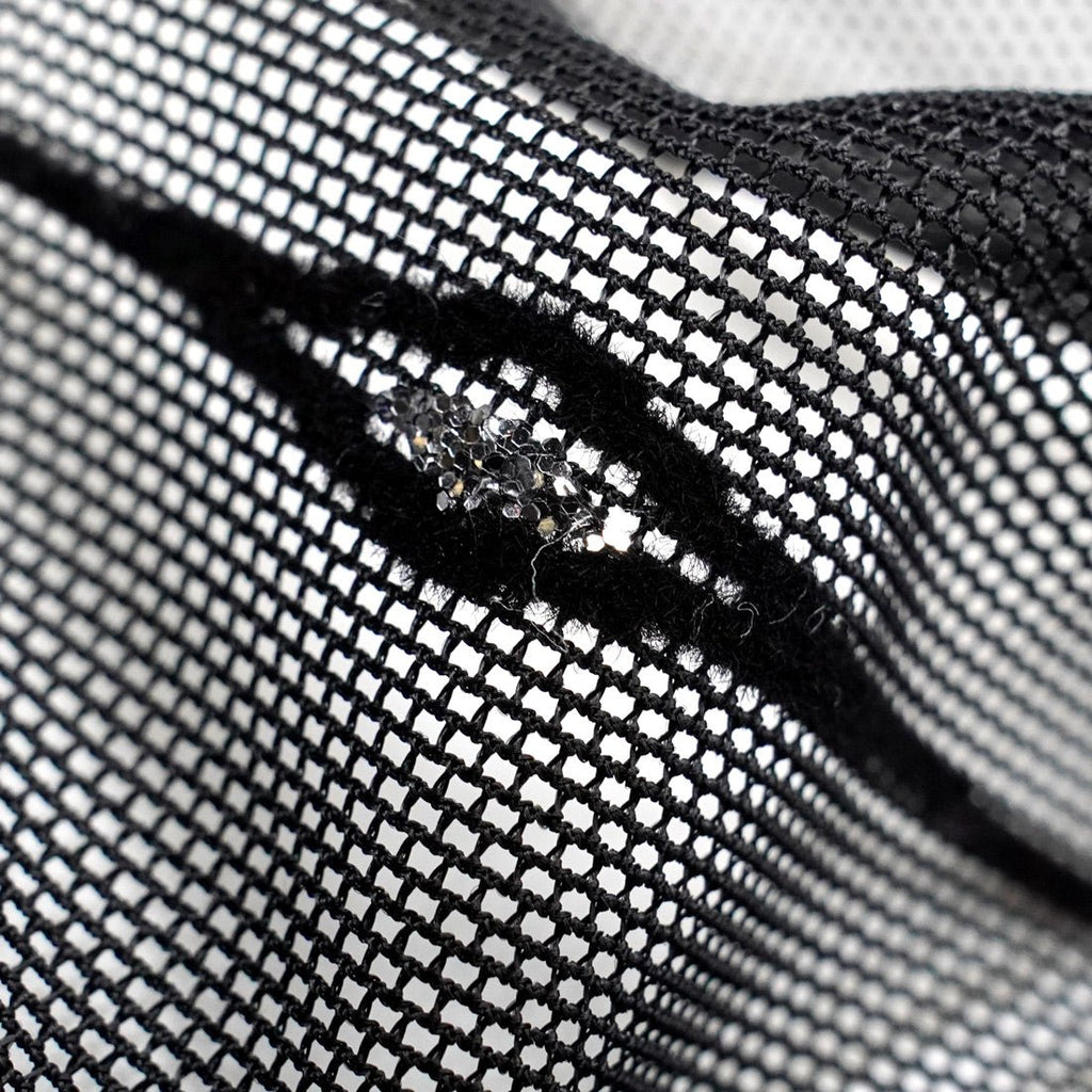 Linear Flocked Stretch Mesh Fabric | Blue Moon Fabrics