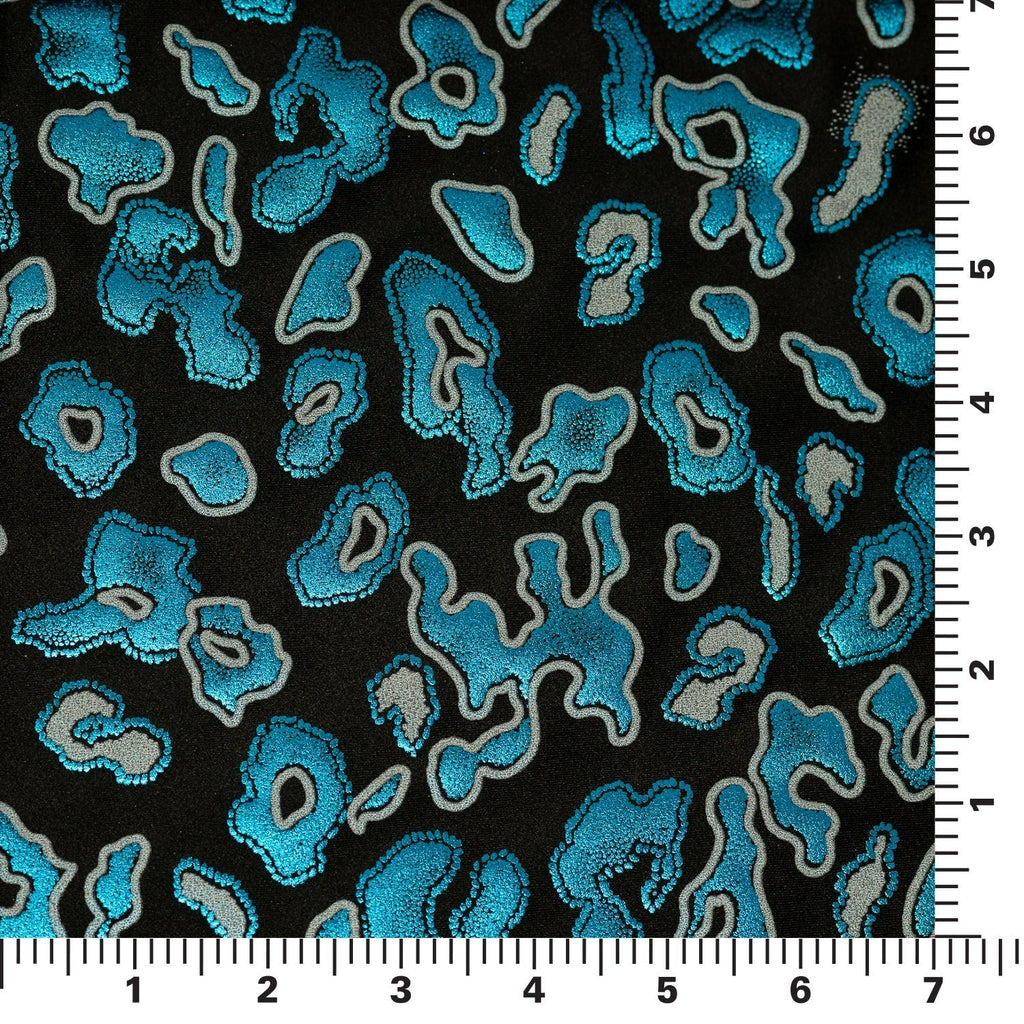 Leo Party Foil Printed Spandex Fabric | Blue Moon Fabrics
