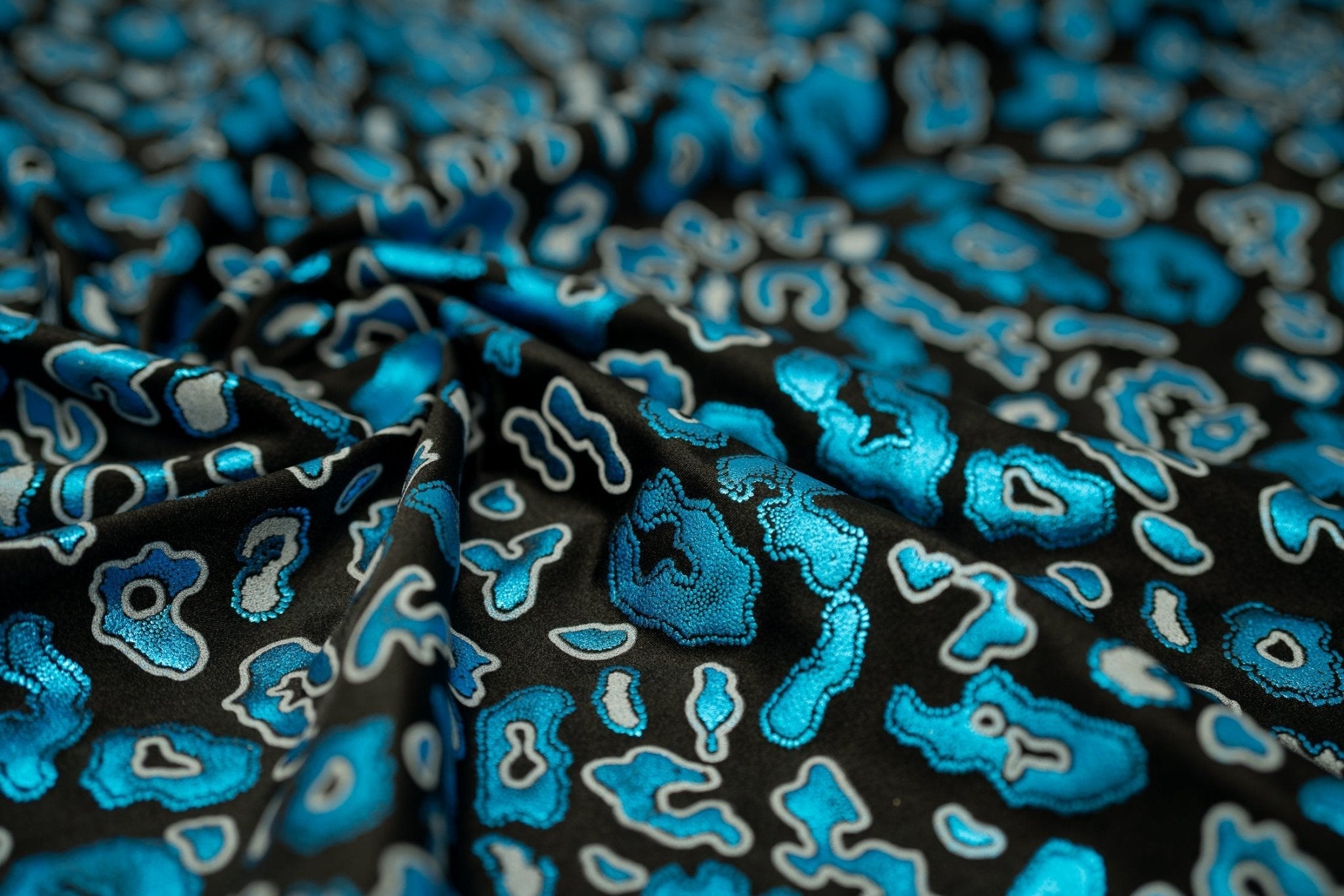 Leo Party Foil Printed Spandex Fabric | Blue Moon Fabrics