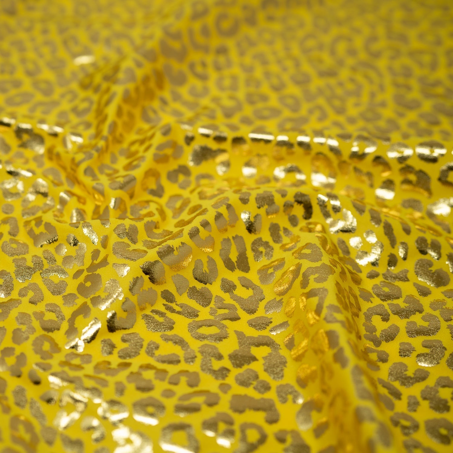 Loud Leo Foil Printed Spandex Fabric | Blue Moon Fabrics