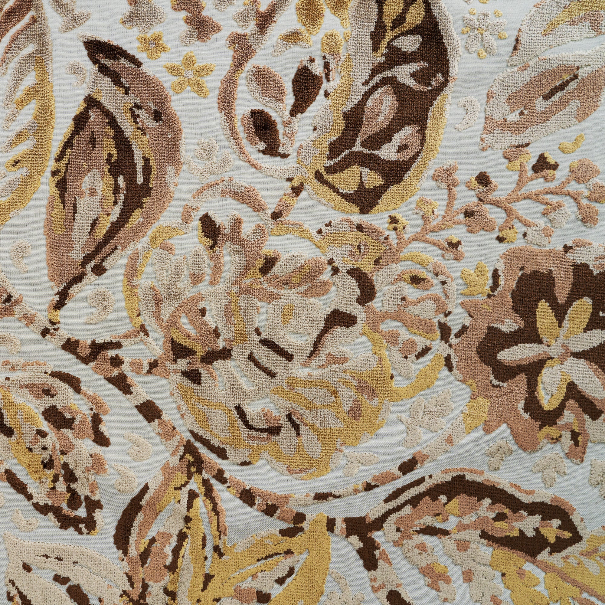 LYANNA - BOTANICAL RAYON CUT VELVET UPHOLSTERY FABRIC BY THE YARD