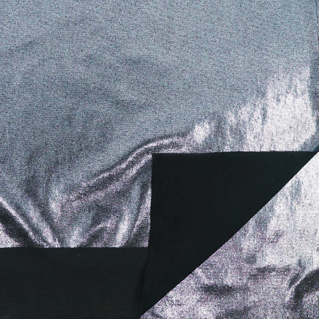 Mercury Titanium Foiled Spandex Fabric | Blue Moon Fabrics