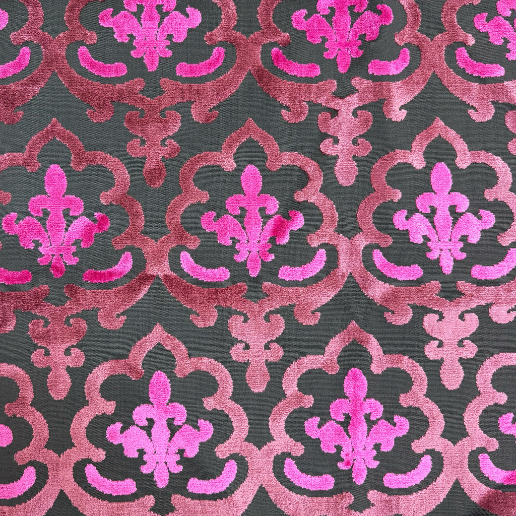 MARRAKESH - DAMASK PATTERN CUT VELVET UPHOLSTERY FABRIC
