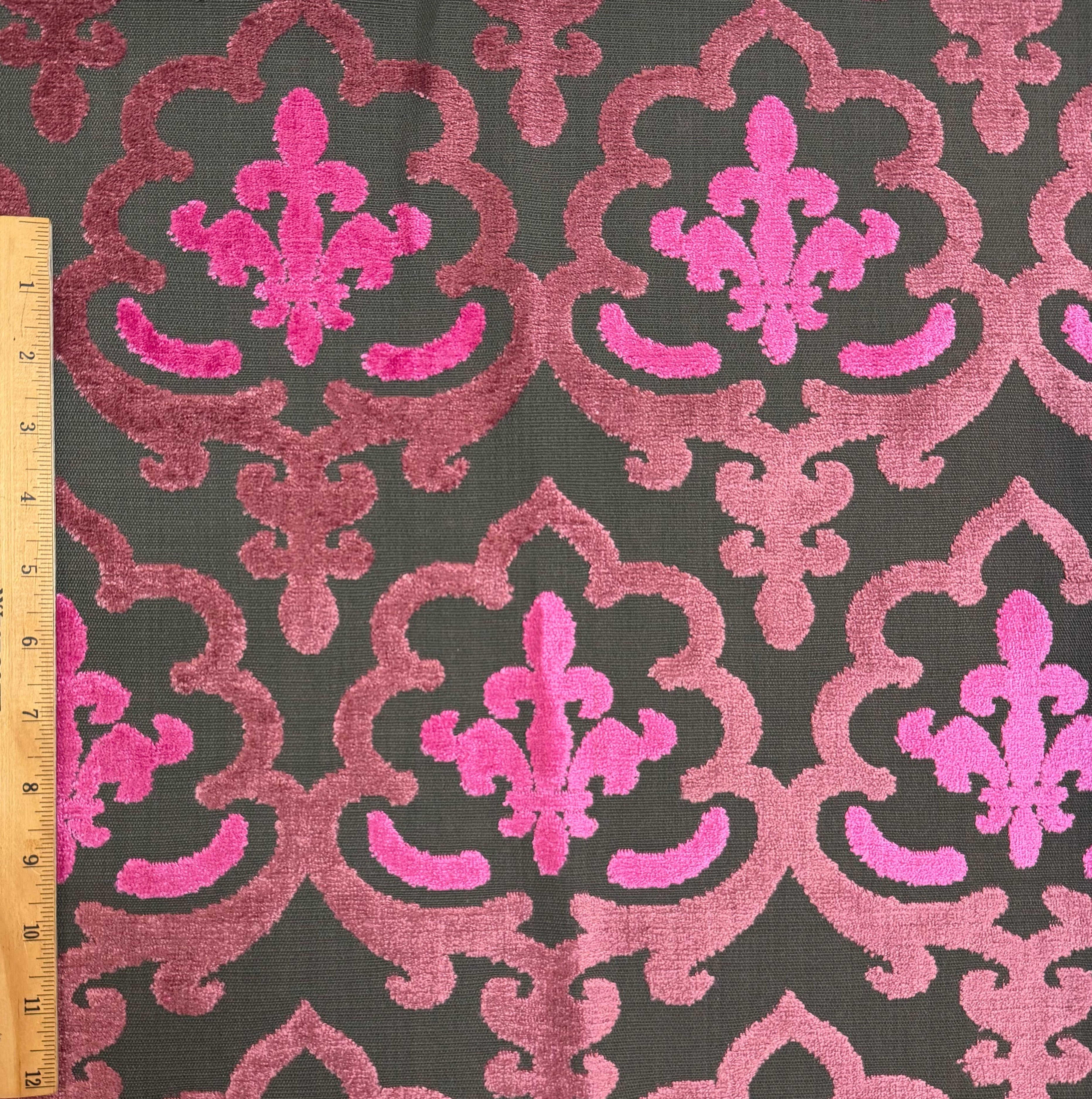 MARRAKESH - DAMASK PATTERN CUT VELVET UPHOLSTERY FABRIC