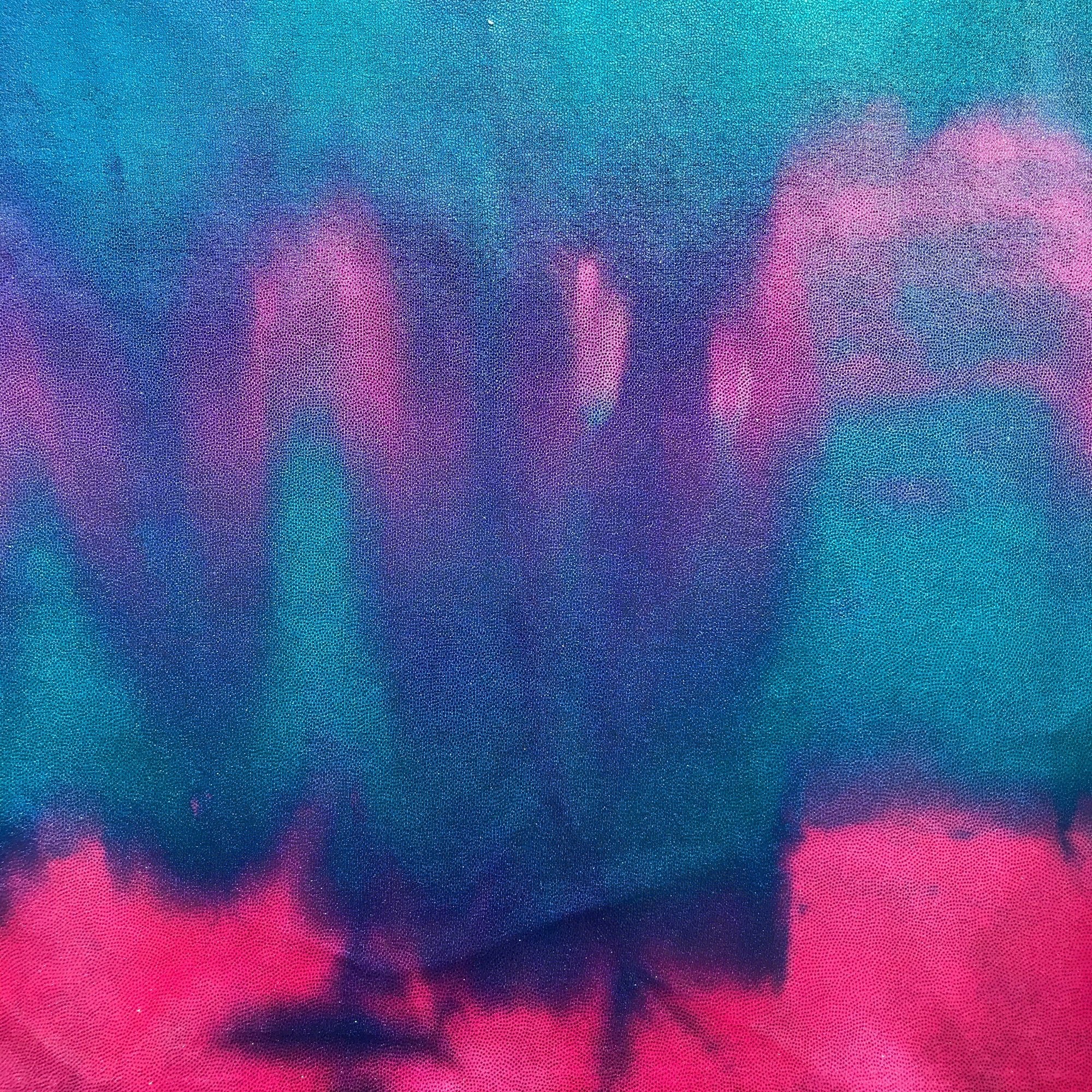 Midnight Blue Tie Dyed Foiled Spandex Fabric | Blue Moon Fabrics