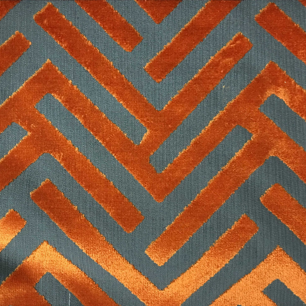 MARQUEE - GEOMERTIC PATTERN CUT VELVET UPHOLSTERY FABRIC BY THE YARD