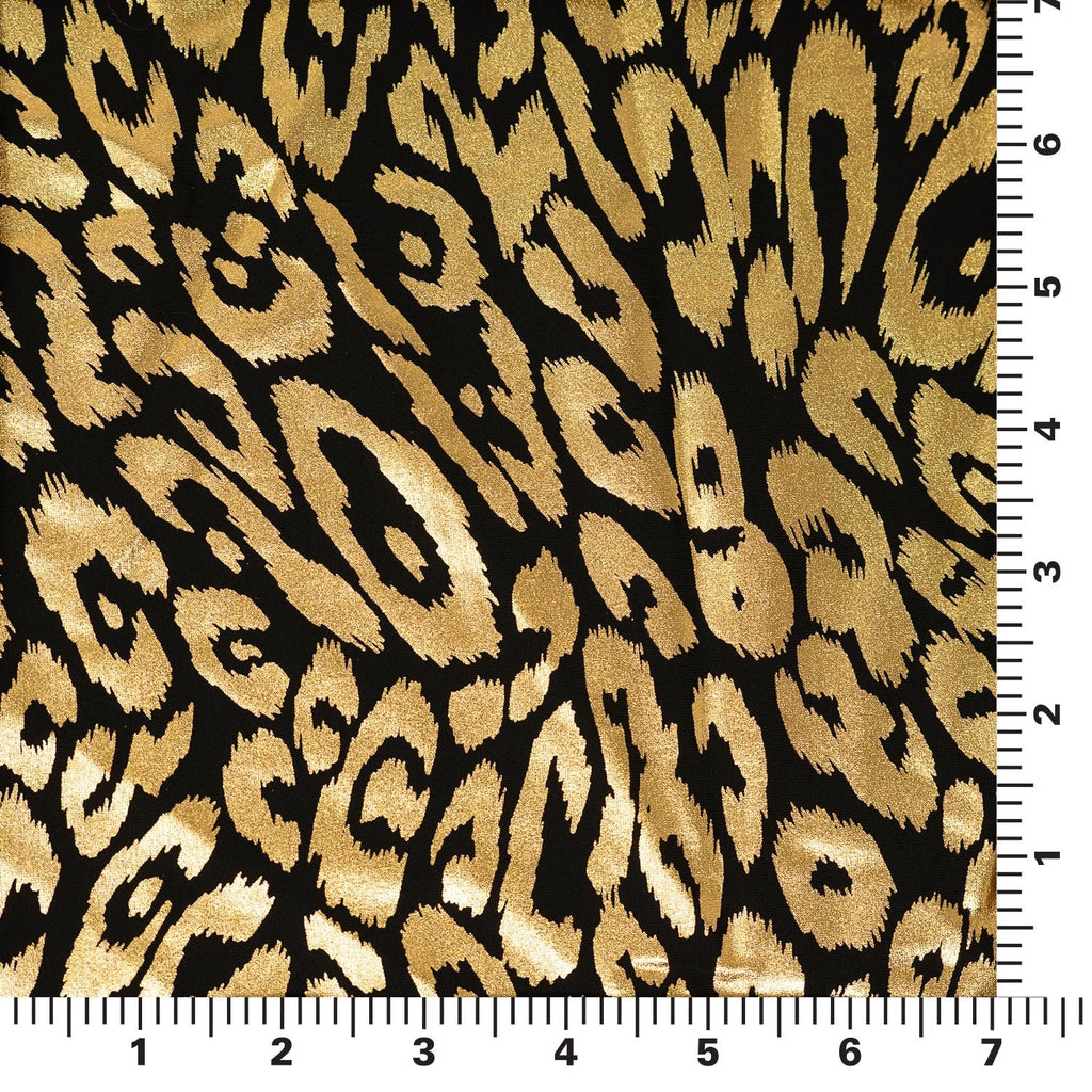 Madagascar Foiled Spandex Fabric | Blue Moon Fabrics
