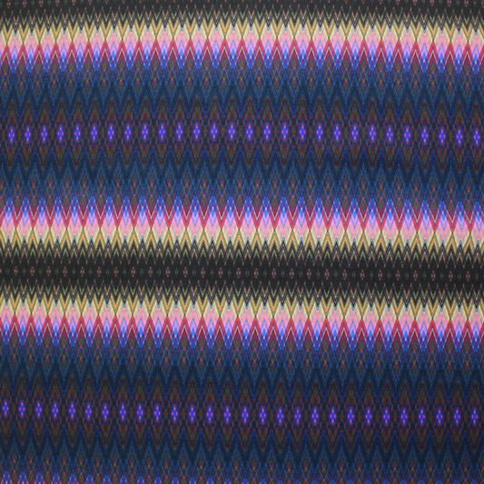 Fun Tribal Stripe Printed Spandex | Blue Moon Fabrics