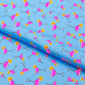 Martini Glass Printed Spandex Fabric | Blue Moon Fabrics