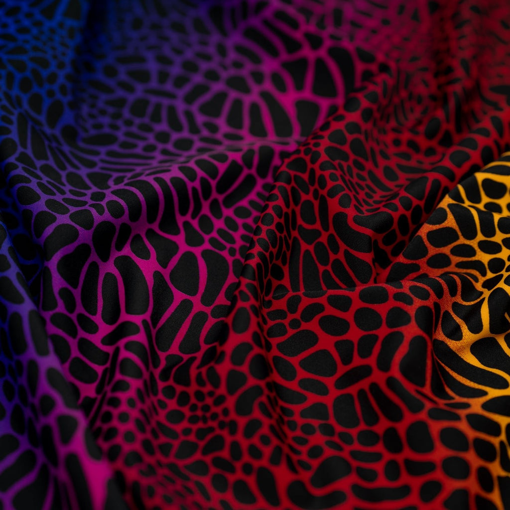Multicolor Safari Spots Printed Spandex Fabric | Blue Moon Fabrics