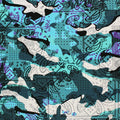 Camoflage Paisley Patchwork Printed Spandex Fabric | Blue Moon Fabrics
