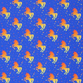 Unicorns Yellow Orange Printed Spandex | Blue Moon Fabrics